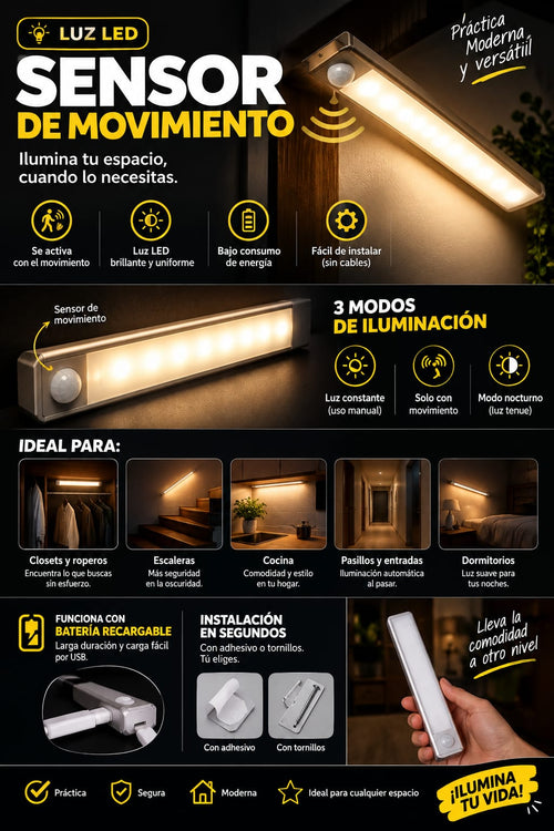Luces led con sensores multiusos